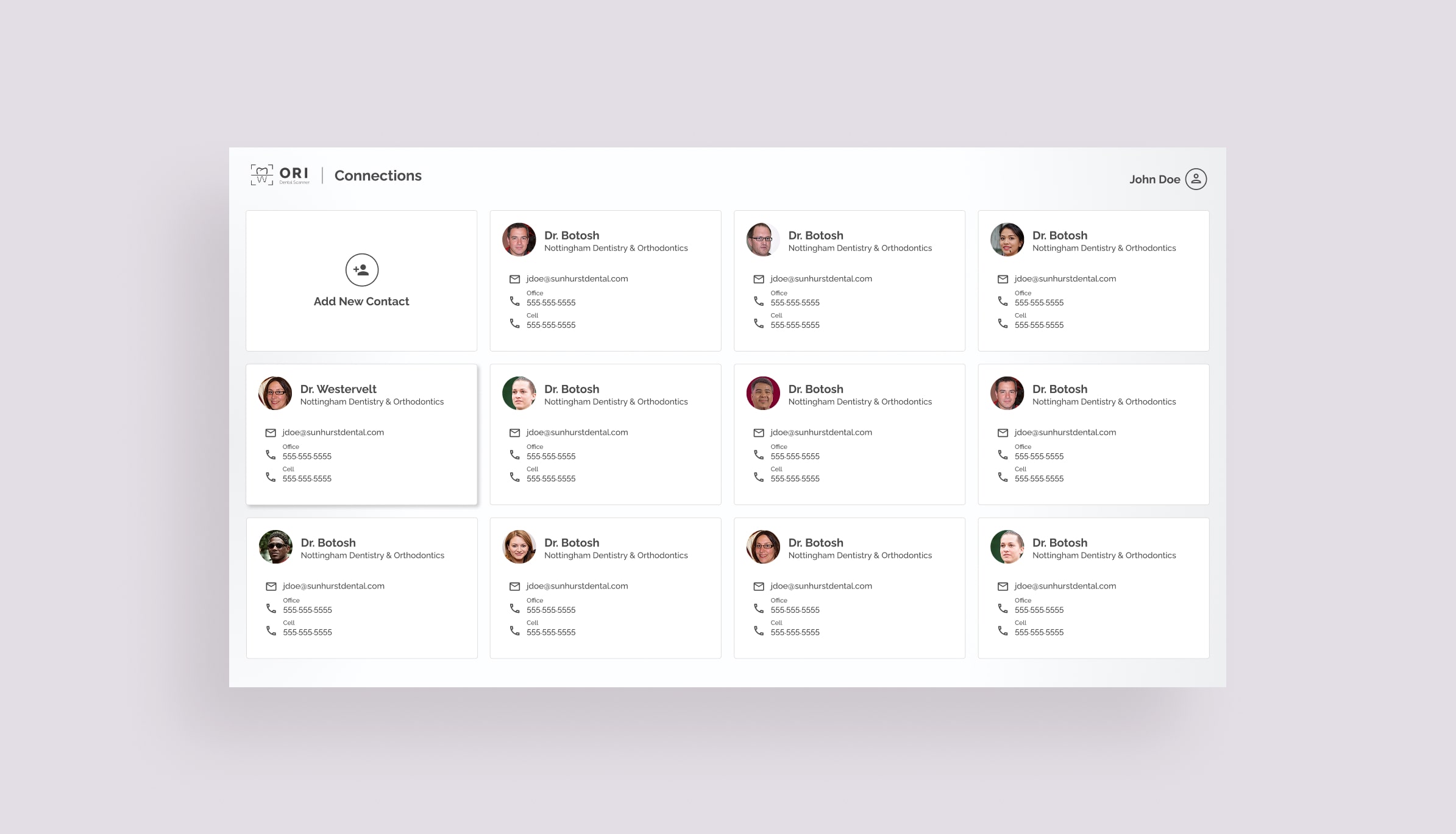 Ori Dental user interface