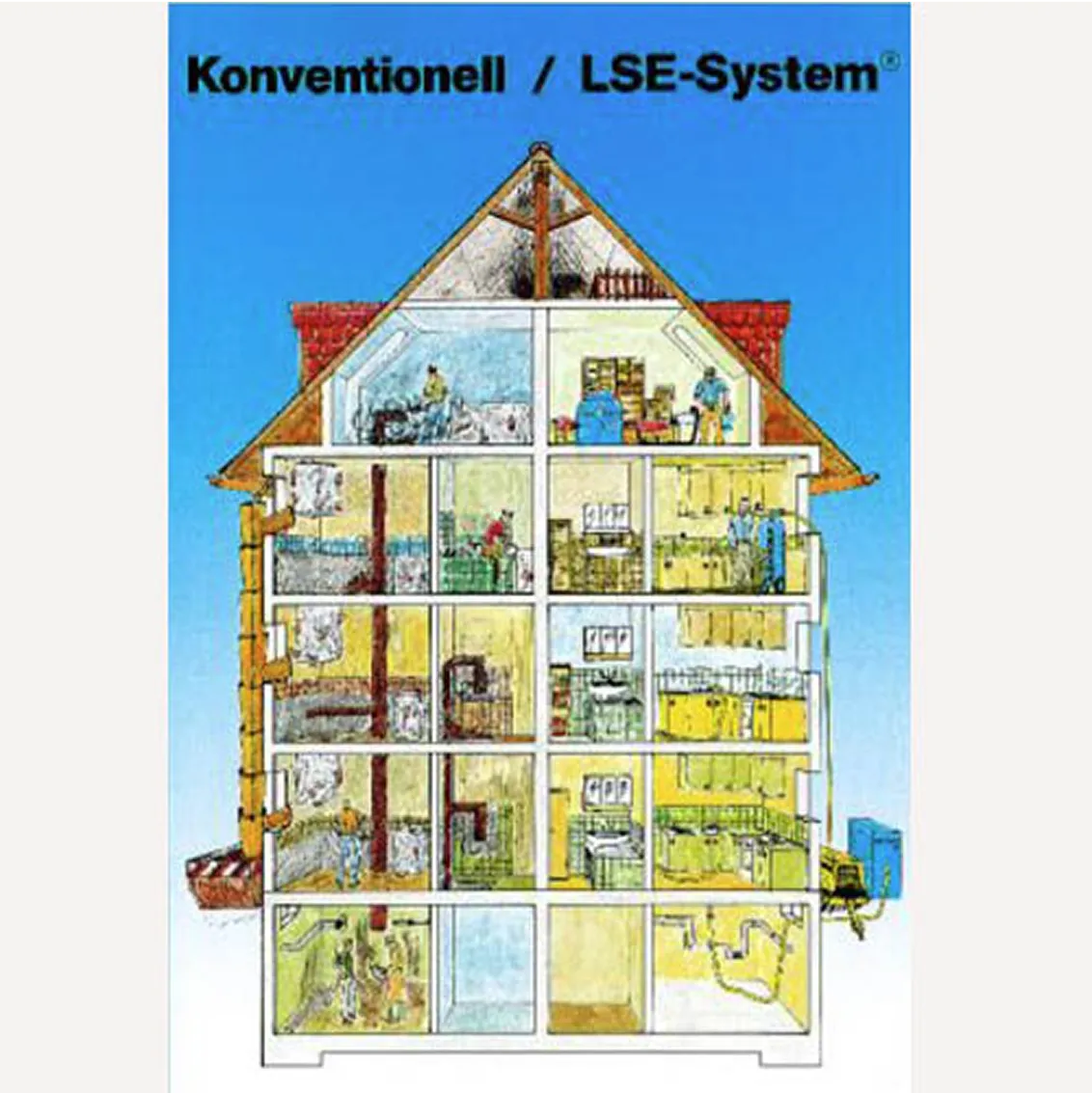A picture of a house with a lot of rooms.