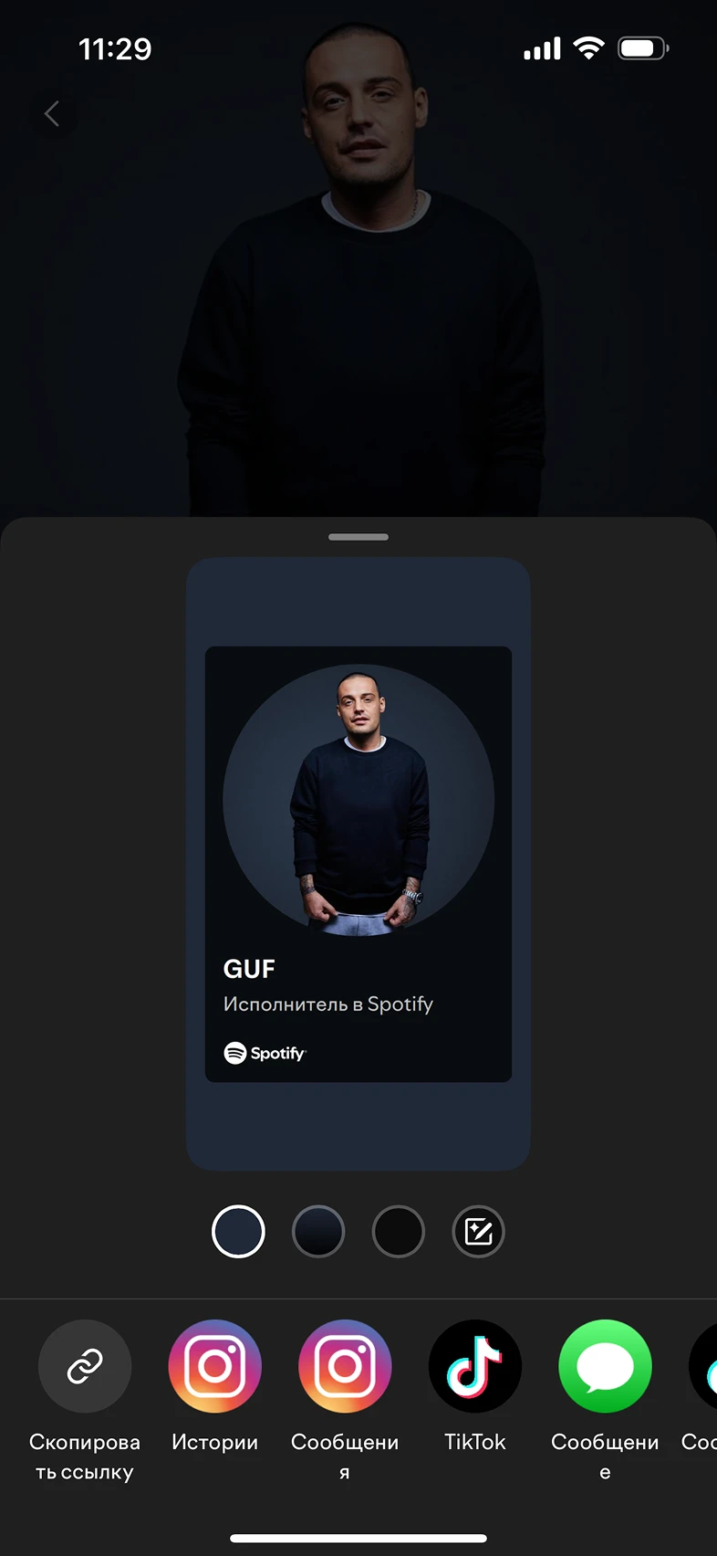 Поделиться исполнителем