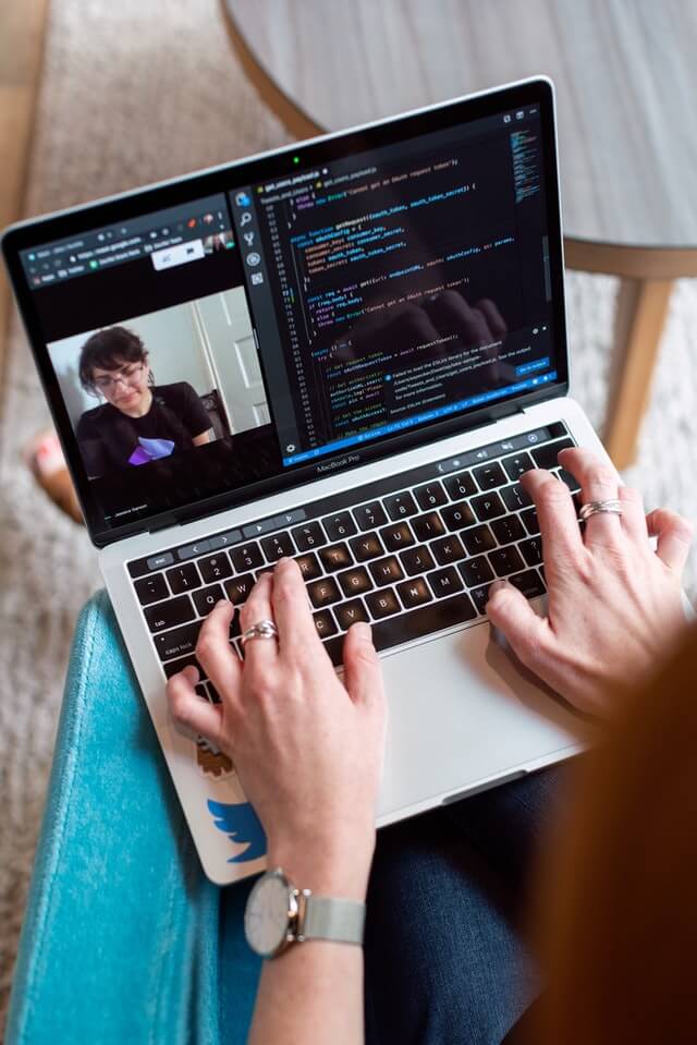 team working on computer