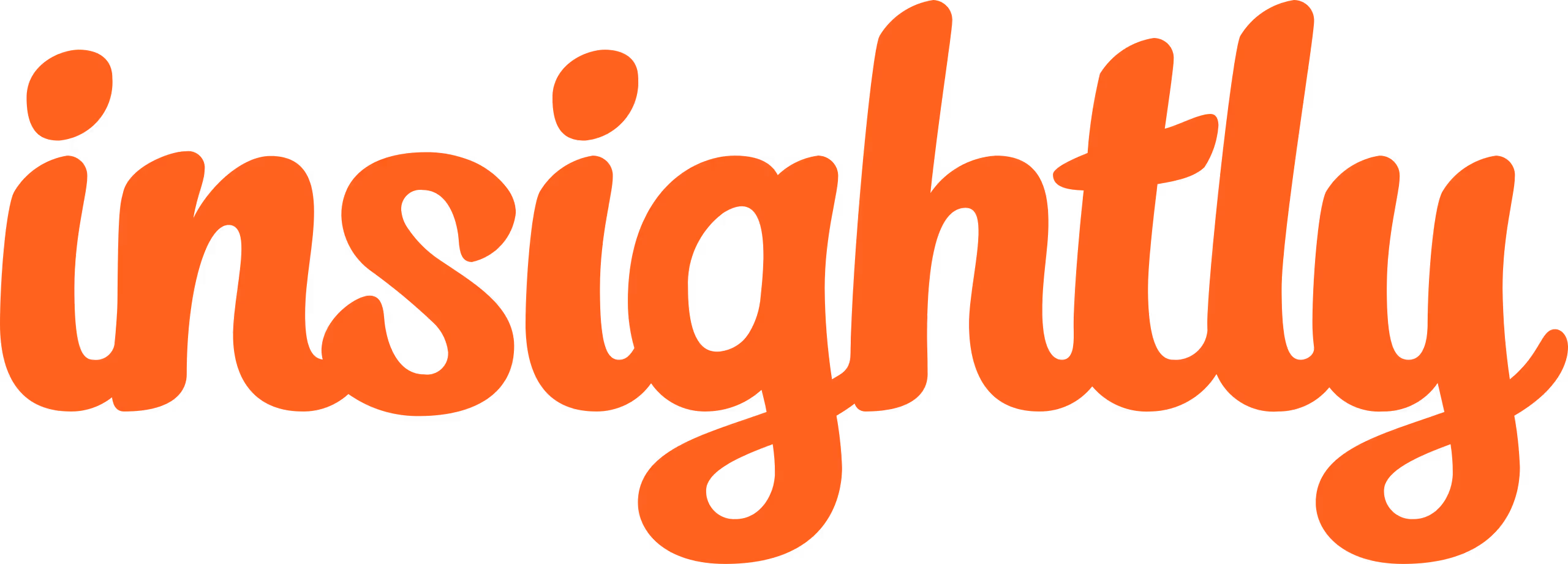 Insightly wordmark logo in orange script font on a transparent background.