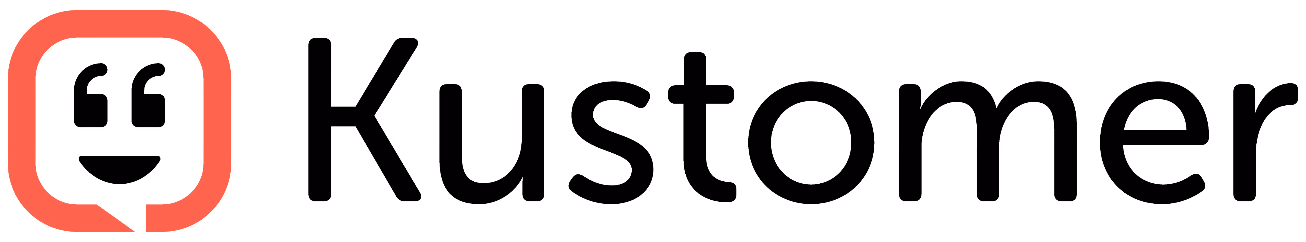 Kustomer company logo in red with a stylized Q shape on the left.