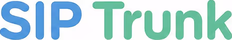The text SIP Trunk in blue and green colors on a white background.