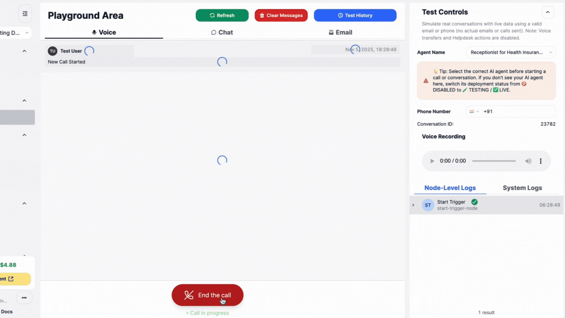 Before your agent speaks to a single customer, see exactly how it will behave.‍SigmaMind AI's Playground gives you a real-time testing space to simulate interactions, identify gaps, and refine responses - across every channel you support.