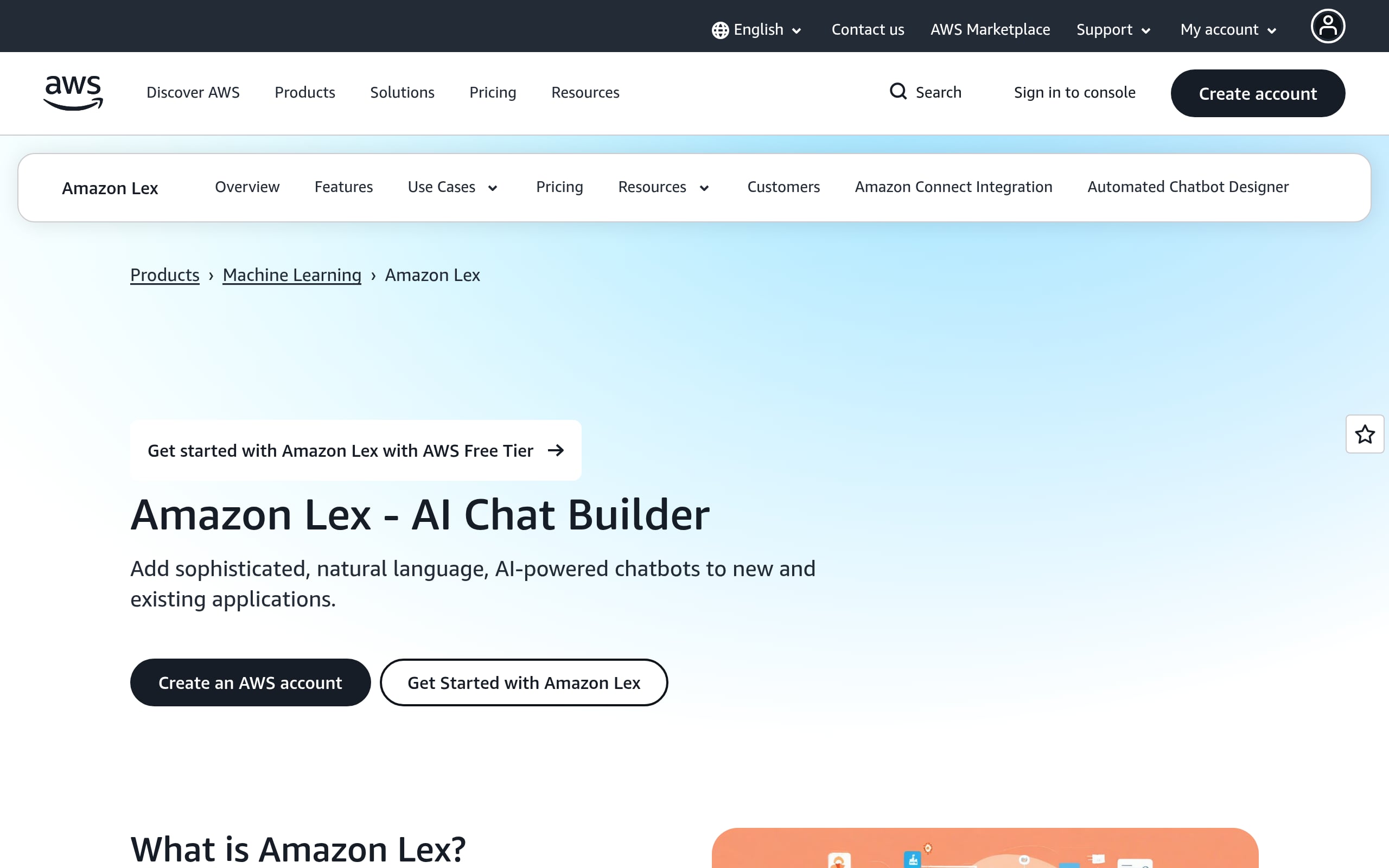 Amazon Lex Screenshot