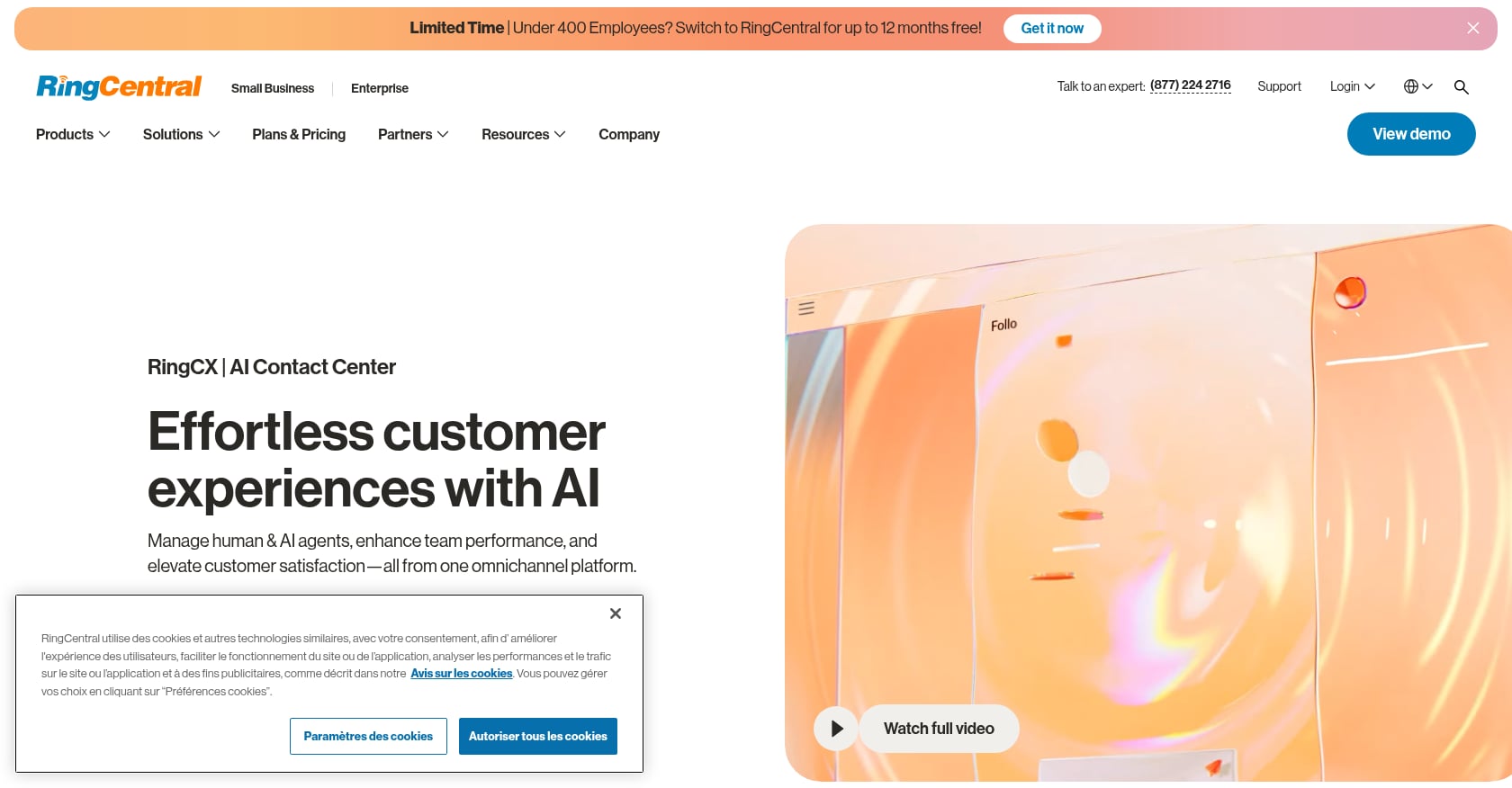 RingCentral Contact Center (RingCX) Screenshot