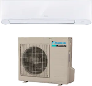 Daikin air conditioning unit with indoor wall-mounted and outdoor compressor units