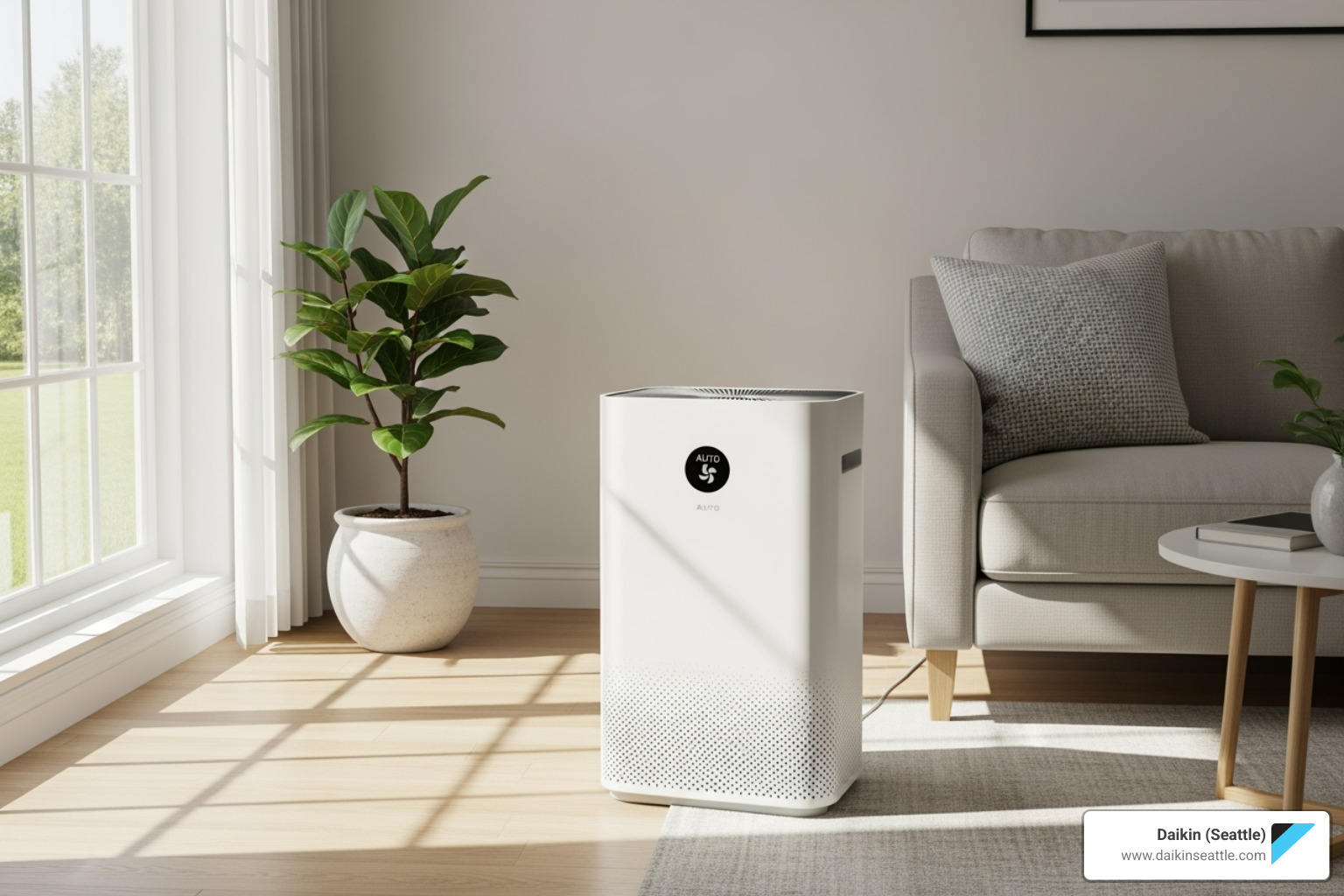 high-quality HEPA air purifier in a room - Better indoor air quality