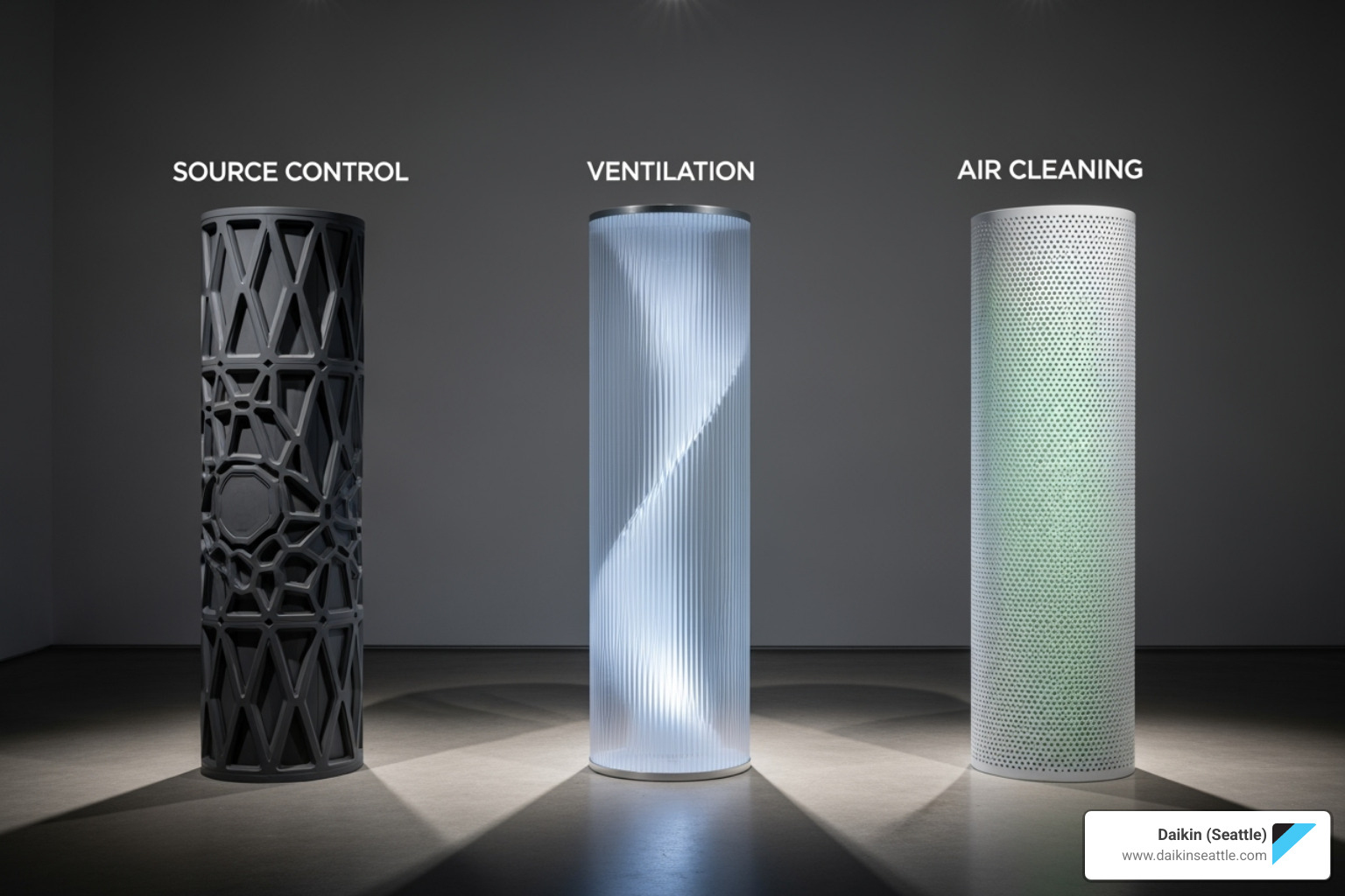 Three pillars of indoor air quality: Source Control, Ventilation, Air Cleaning - Healthy indoor air