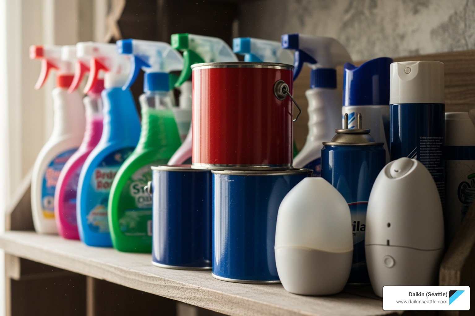 common household items like cleaning sprays paint cans and air fresheners - Indoor air quality benefits