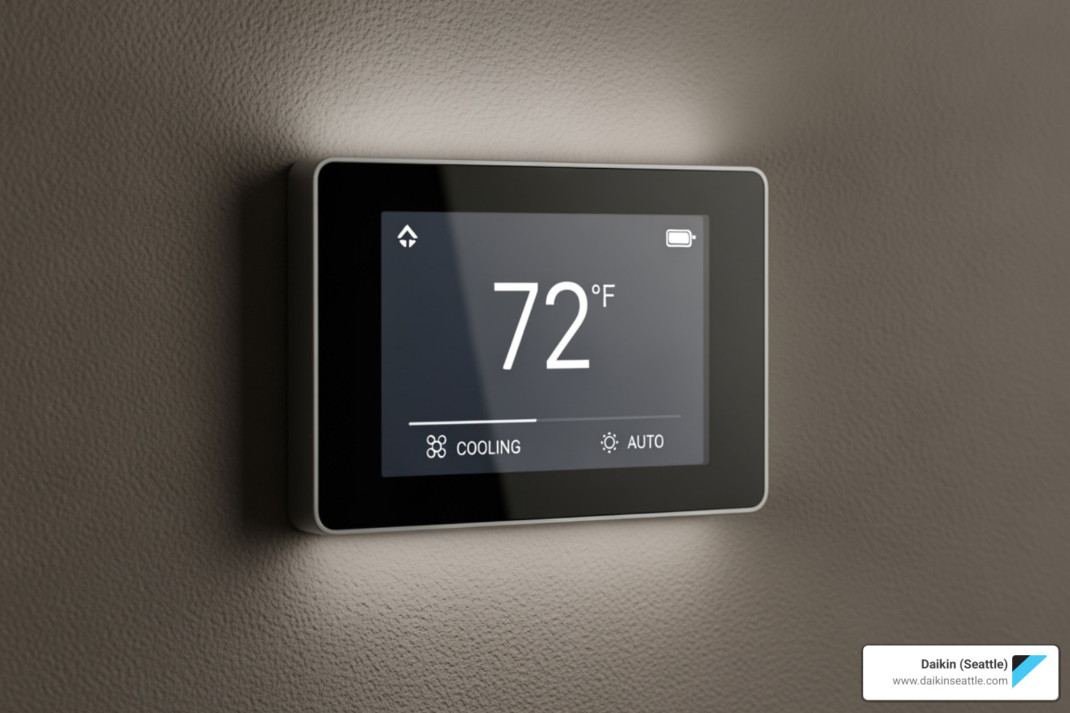 the Daikin One+ smart thermostat interface - Daikin heat pump models
