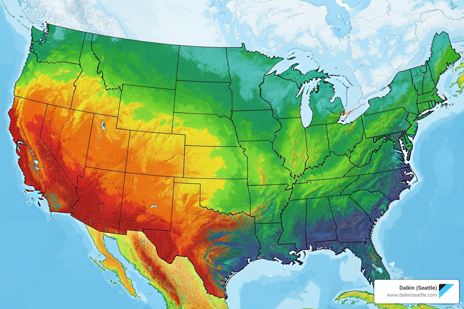 showing a map of US climate zones - Energy efficient heat pump showing a map of US climate zones - Energy efficient heat pump
