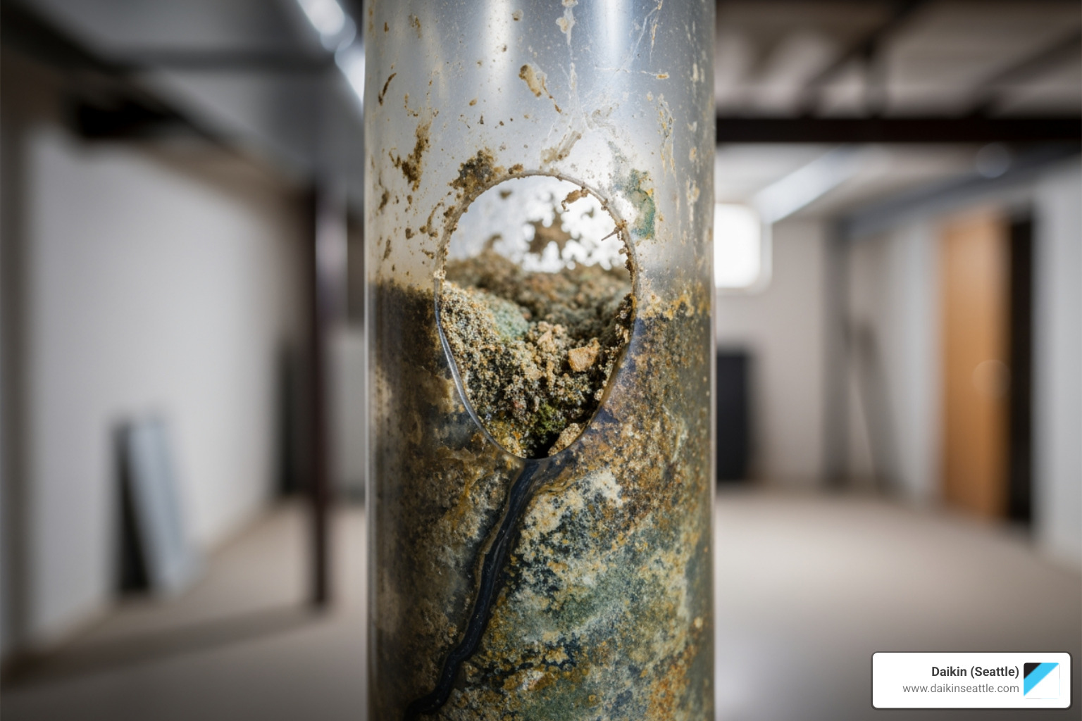 clogged and dirty condensate drain line - heat pumps leaking water in mill creek wa