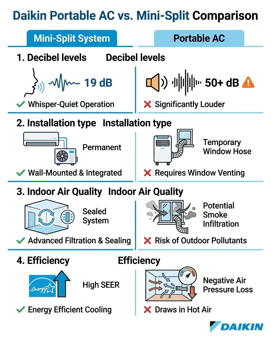 Daikin Portable AC vs. Mini-Split Comparison
