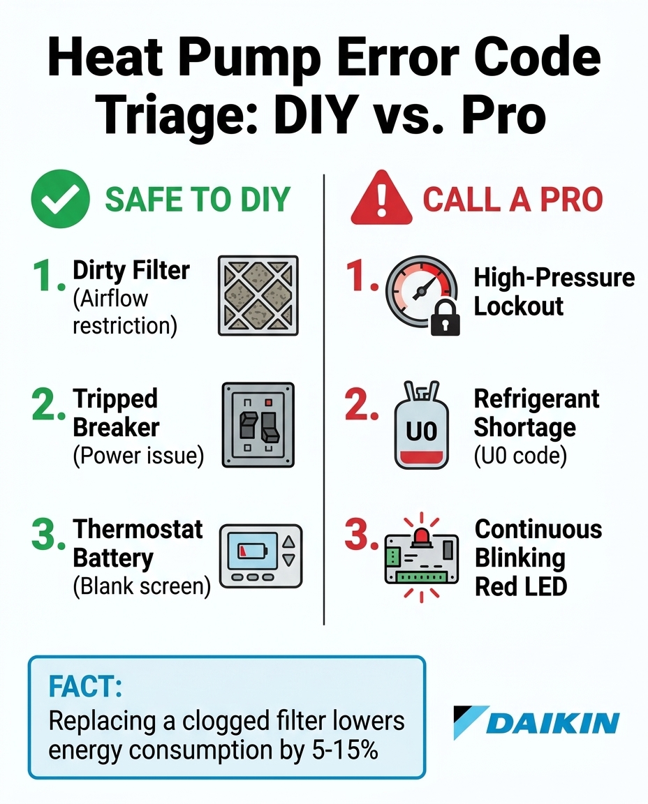 Heat Pump Error Code Triage: DIY vs. Pro