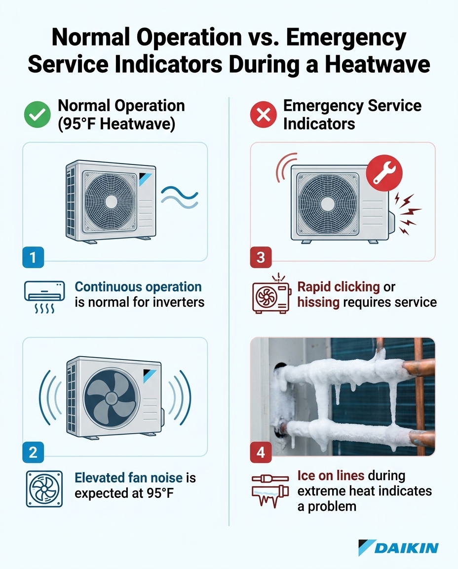 Normal Operation vs. Emergency Service Indicators During a Heatwave