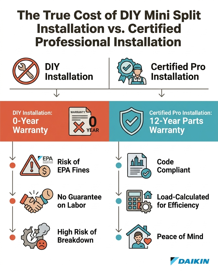 The True Cost of DIY Mini Split Installation vs. Certified Professional Installation