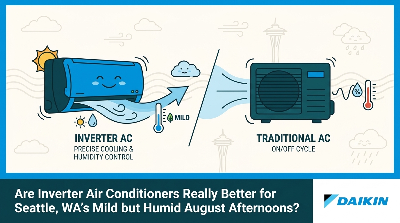 Are Inverter Air Conditioners Really Better for Seattle, WA's Mild but Humid August Afternoons? — featured image