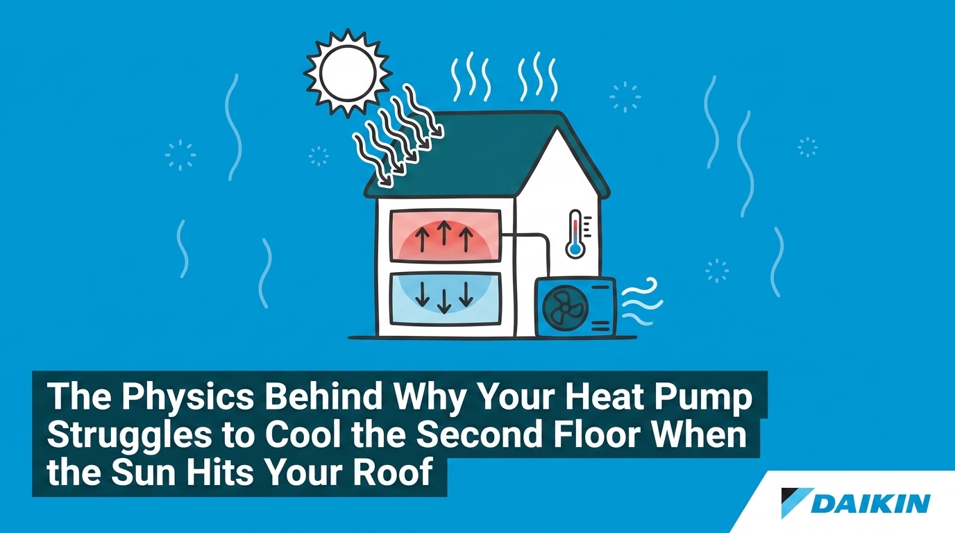 The Physics Behind Why Your Heat Pump Struggles to Cool the Second Floor When the Sun Hits Your Roof — featured image