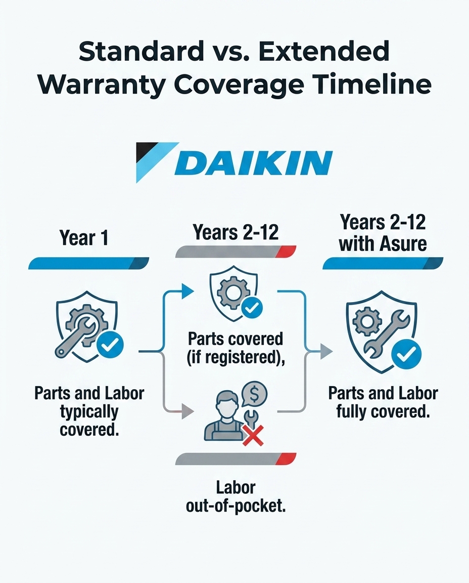 Standard vs. Extended Warranty Coverage Timeline