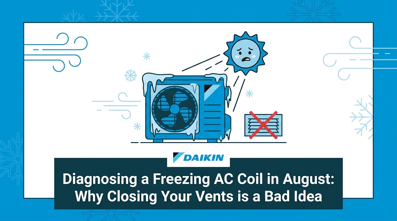 Diagnosing a Freezing AC Coil in August: Why Closing Your Vents is a Bad Idea — featured image