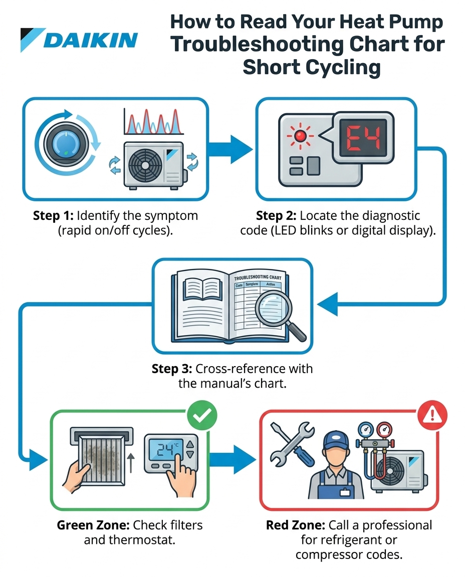 How to Read Your Heat Pump Troubleshooting Chart for Short Cycling