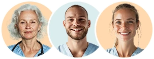 Image of 3 Dentists wrapped inside circles