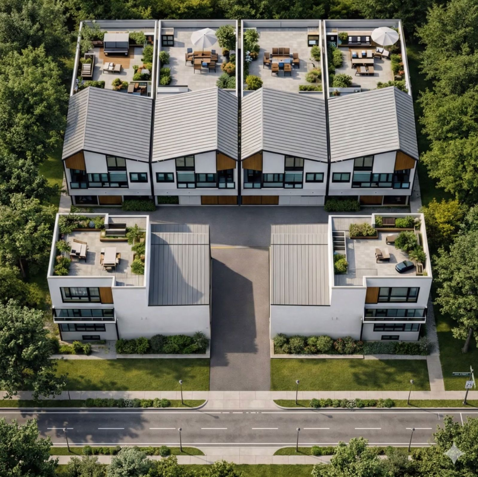 6 unit residential subdivision rendering