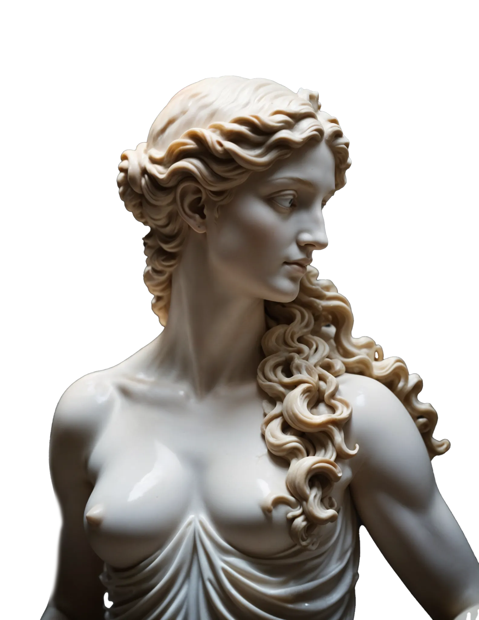 White marble sculpture of Aphrodite