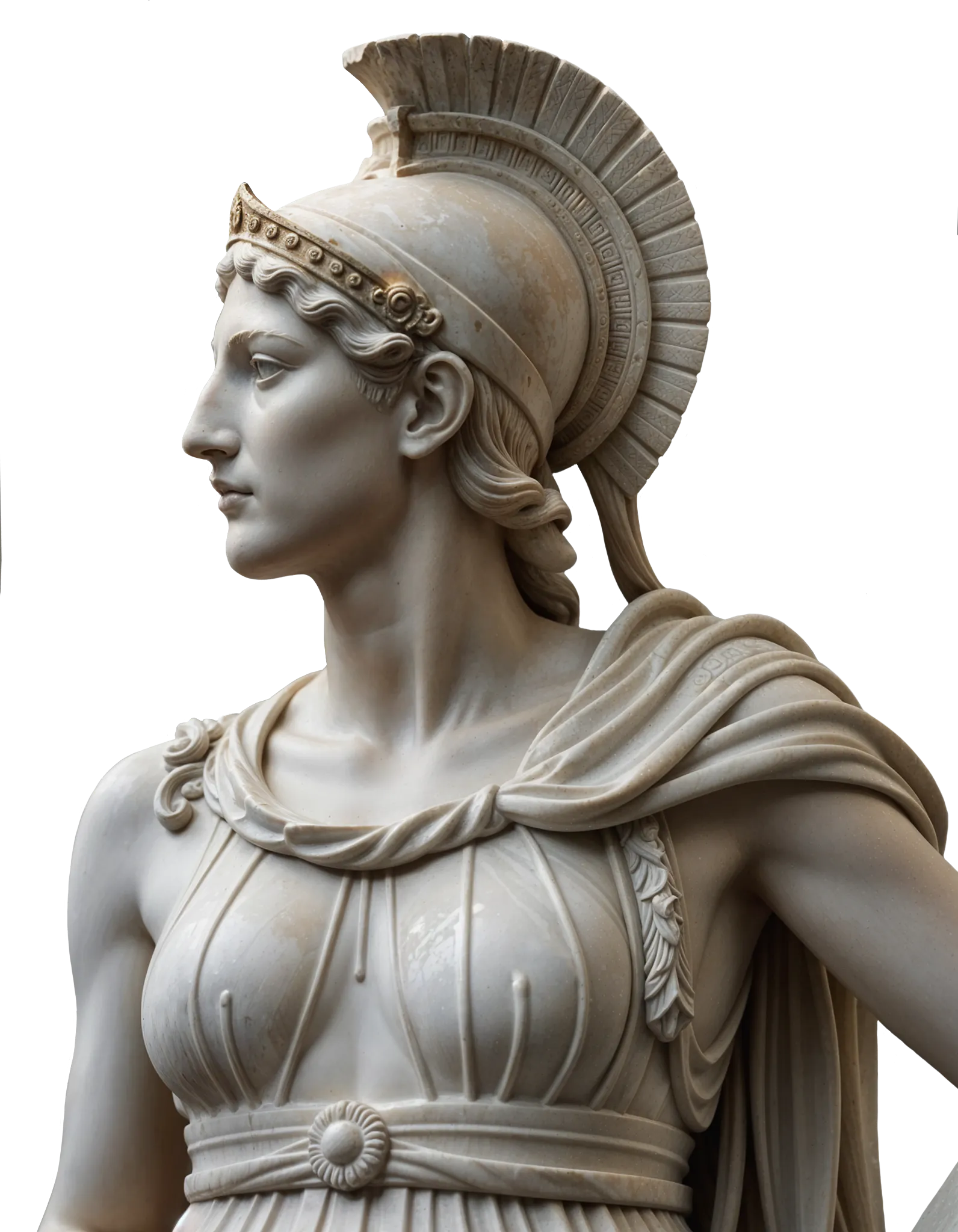 White marble sculpture of Athena