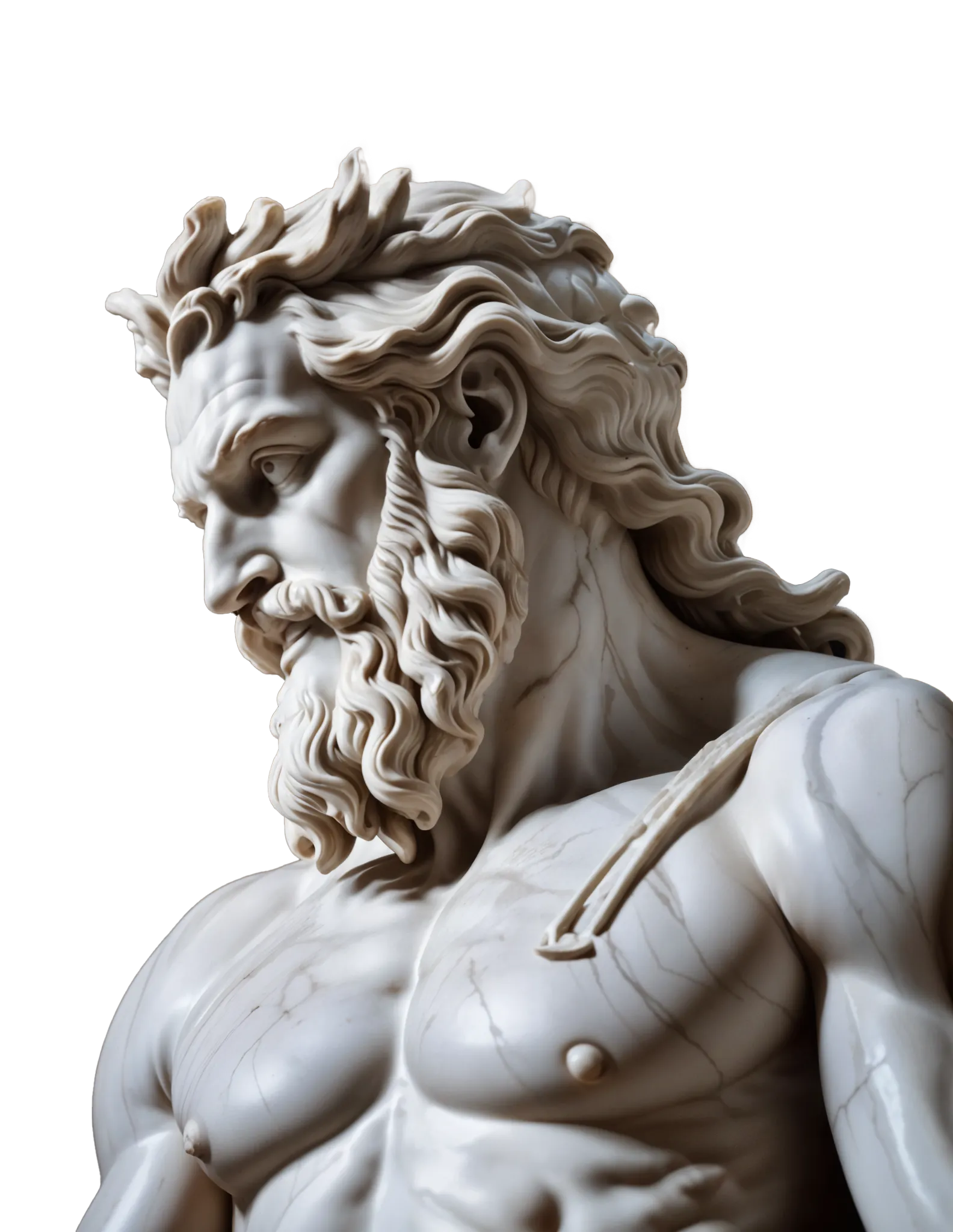 White marble sculpture of Zeus