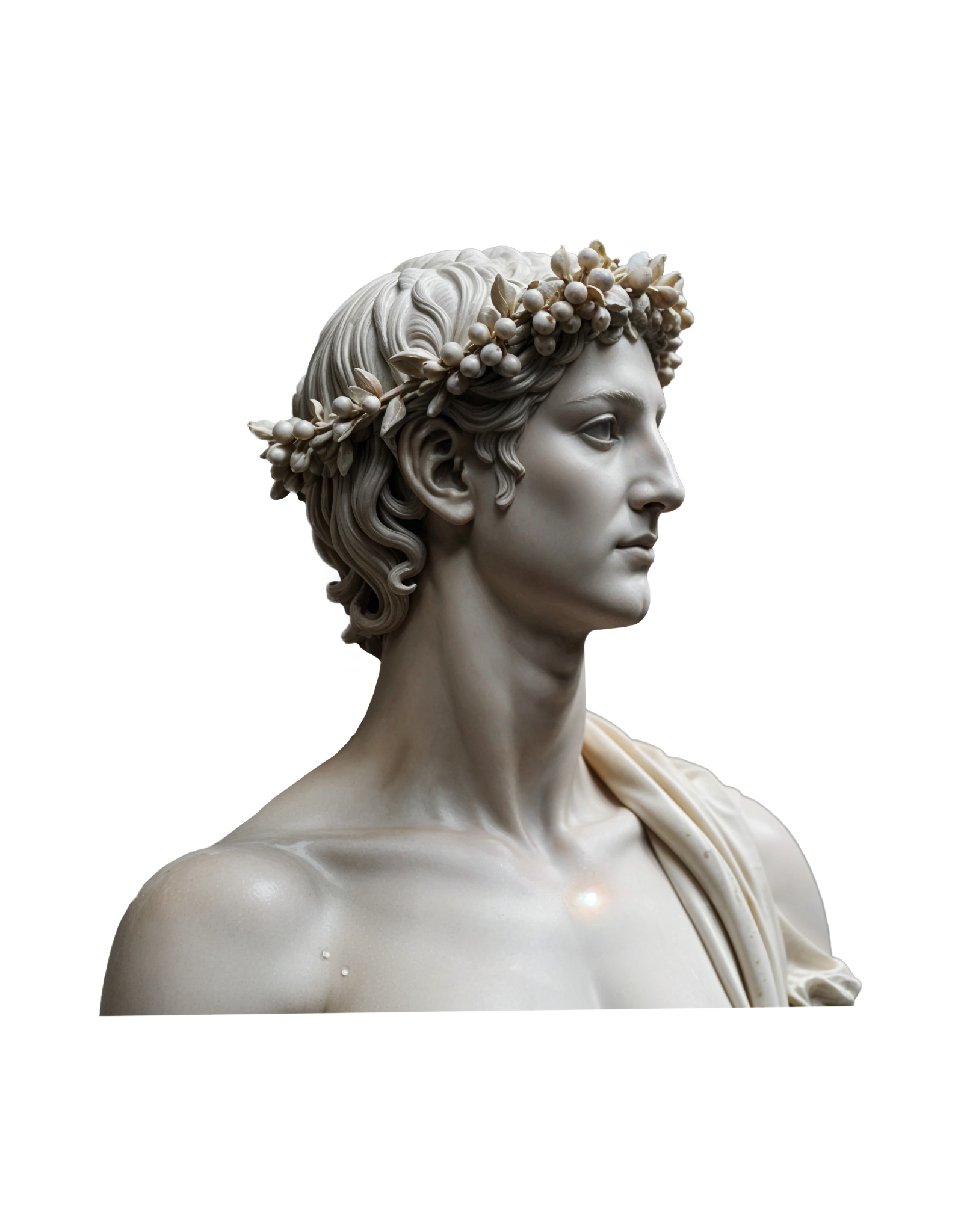 White marble sculpture of Dionysus