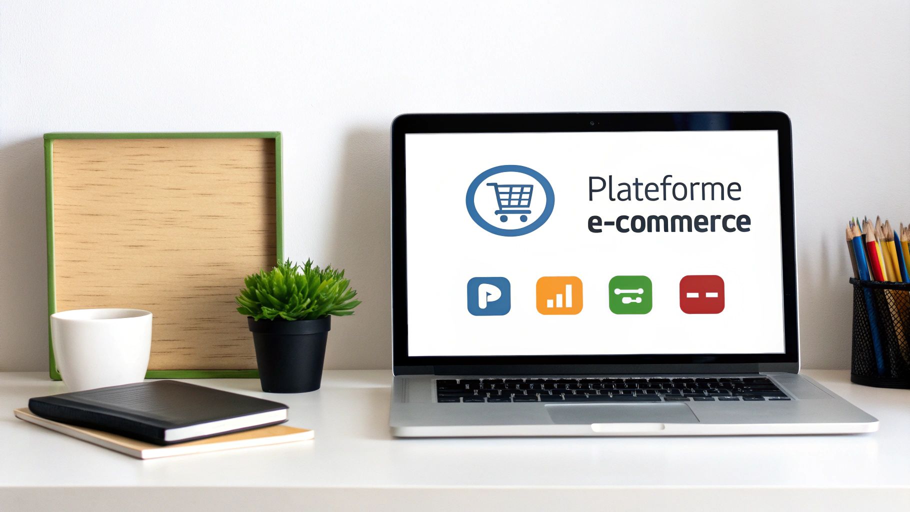 Illustration de la page d'accueil de Shopify sur un ordinateur portable