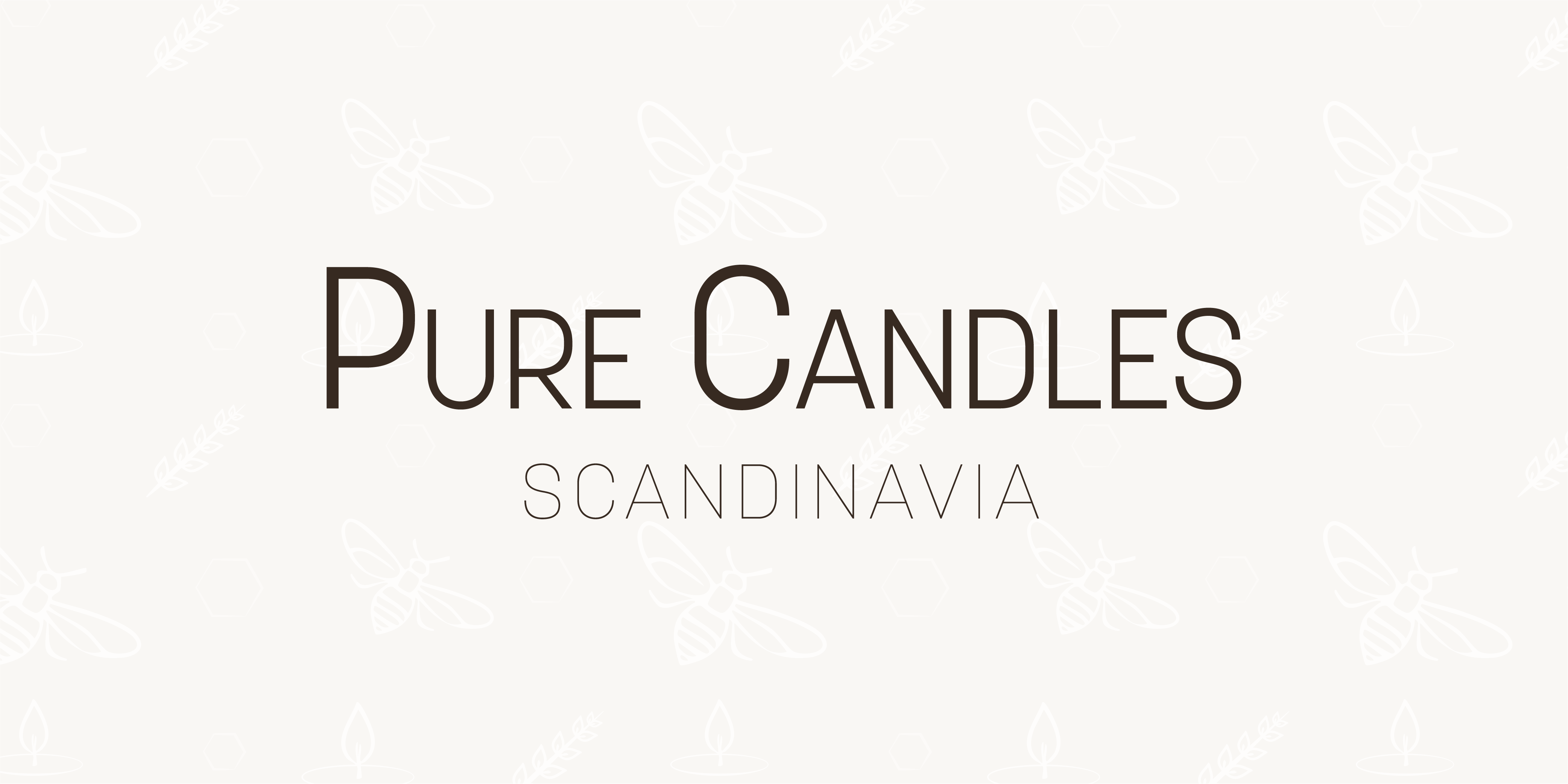 Pure Candles logo displayed over a cream background.
