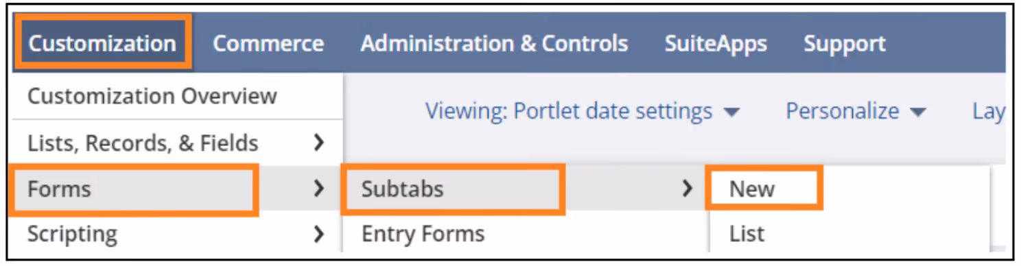 netsuite custom subtabs