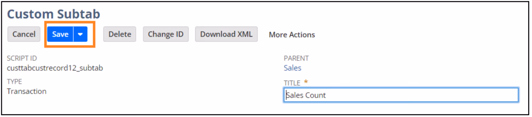 netsuite custom tabs