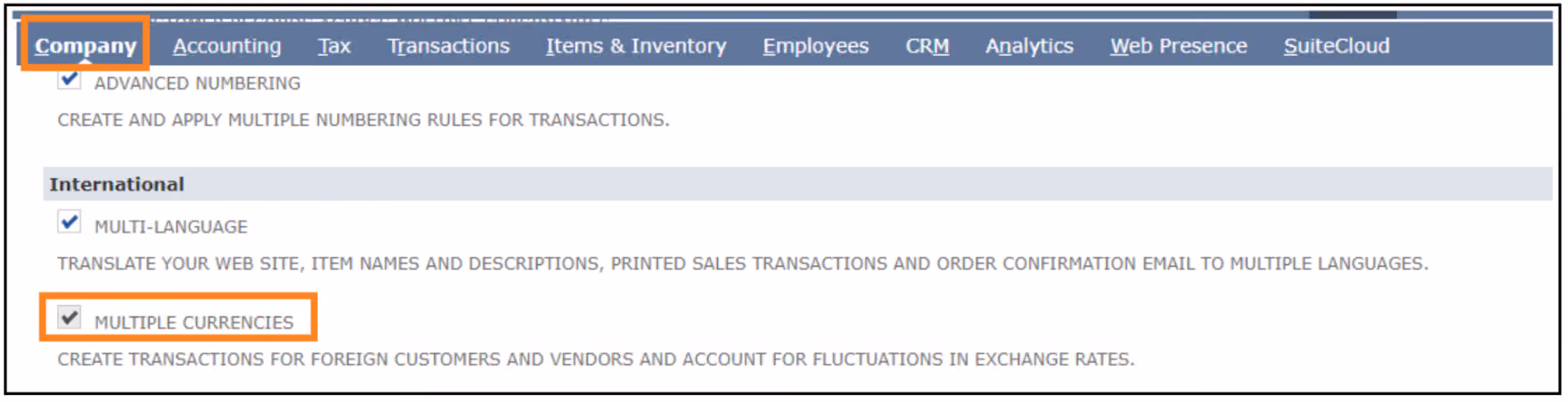 netsuite multi currency