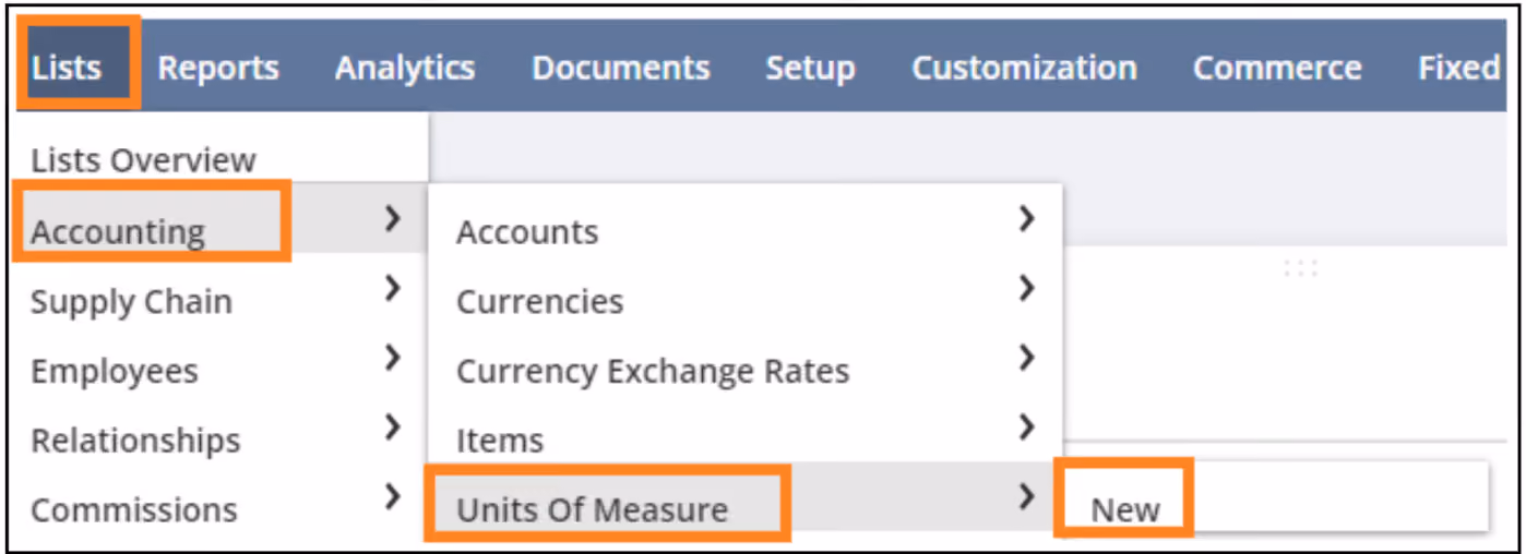 netsuite units of measure