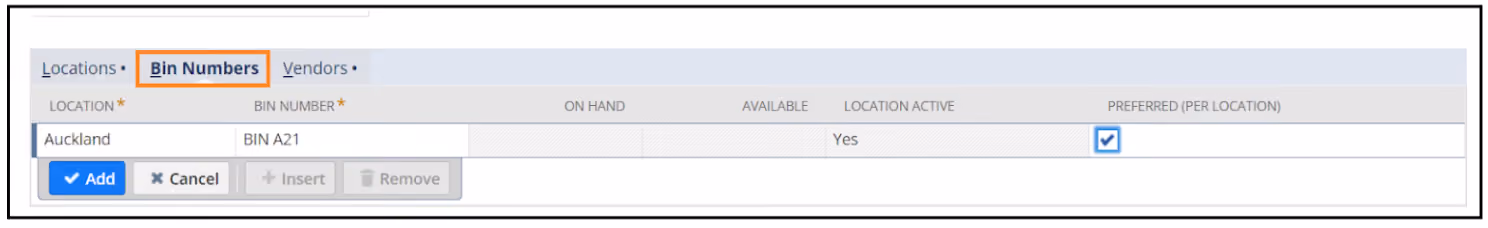 netsuite bin management
