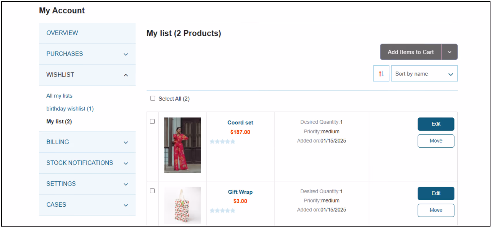 NetSuite SuiteCommerce Wishlists