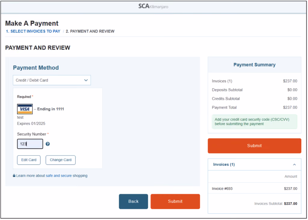 suitecommerce advanced make payments