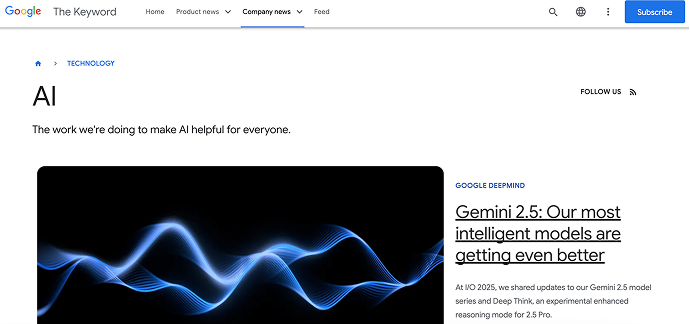 Google AI Blog home