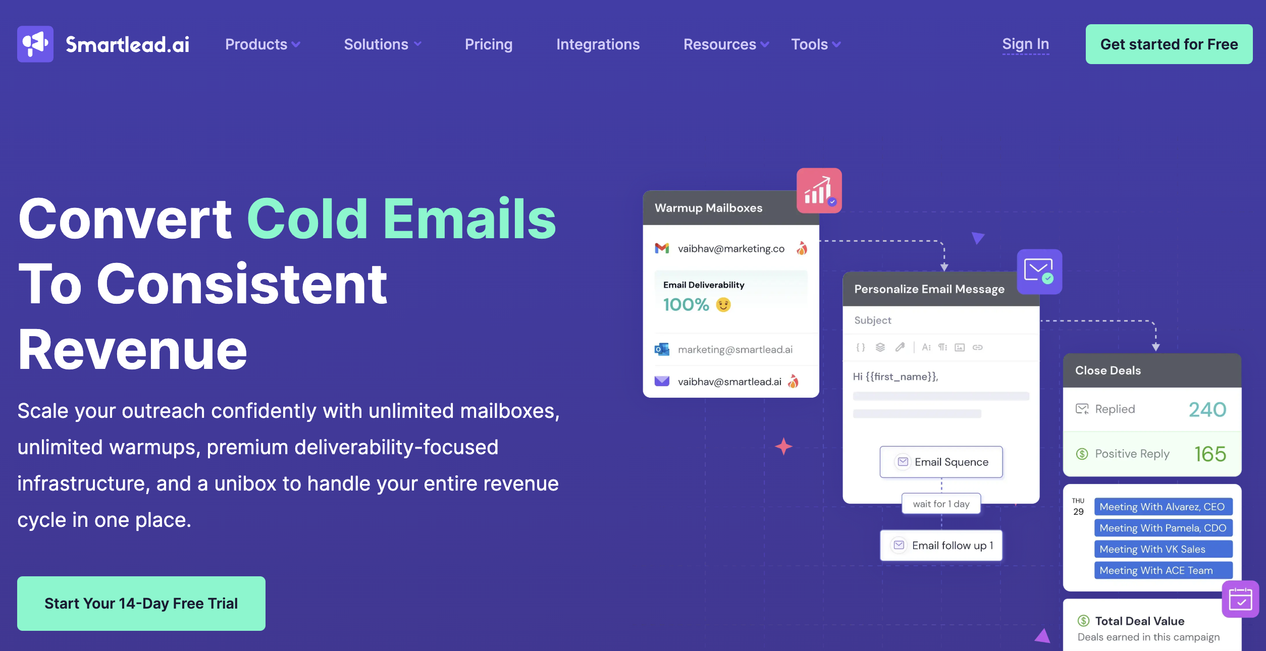 Smartlead homepage