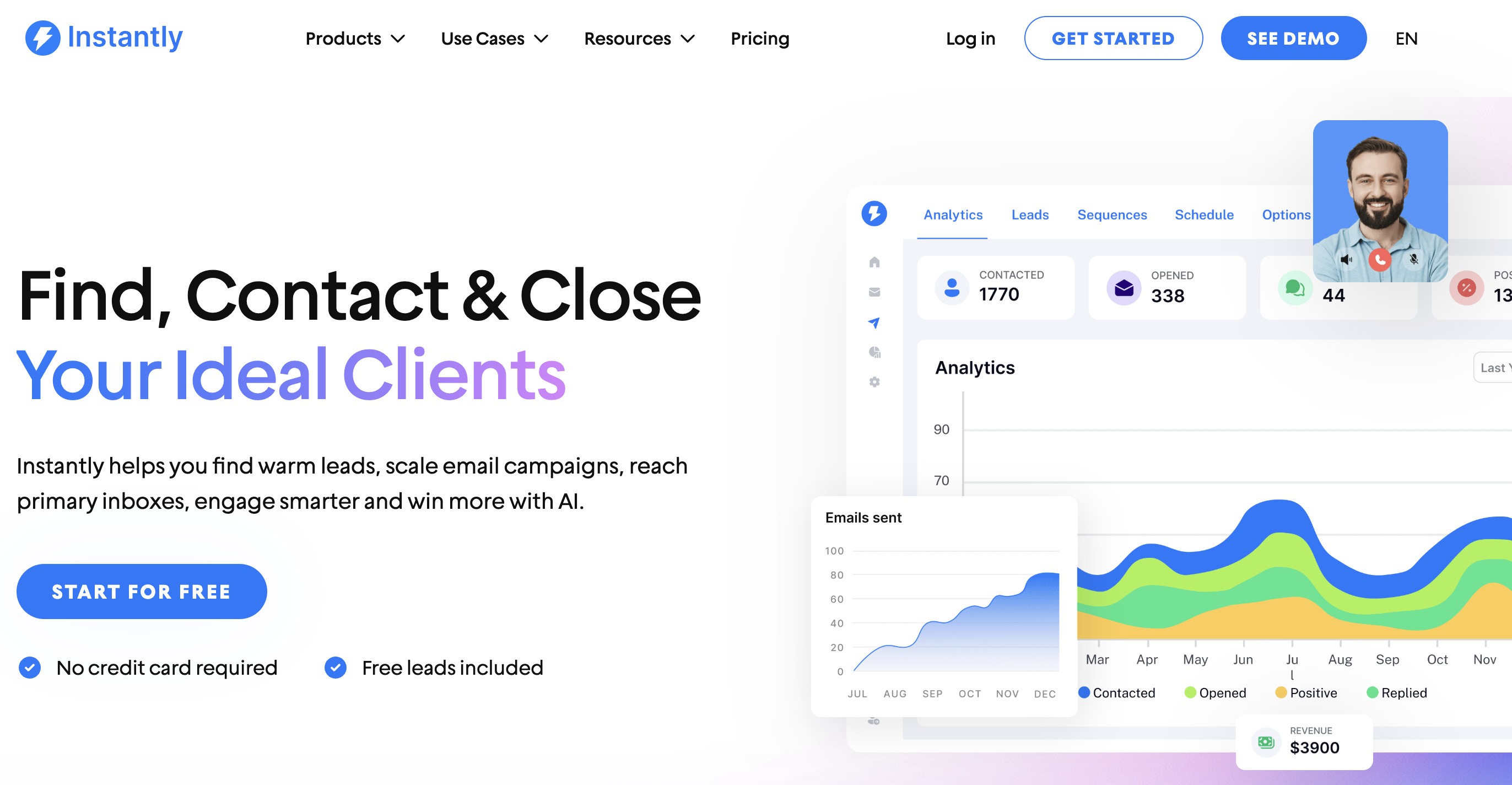 Instantly homepage