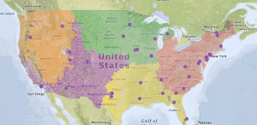 Sales territories visualization