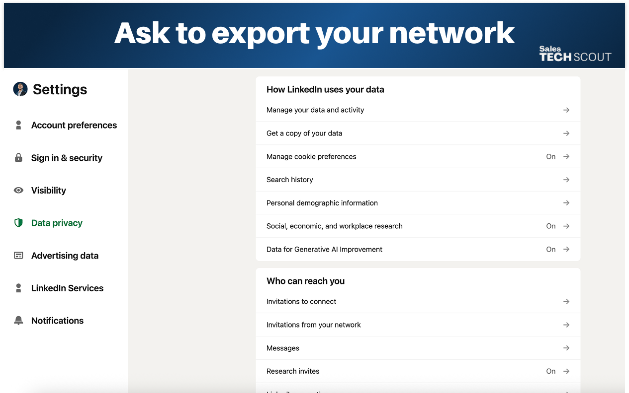 Export your linkedin network