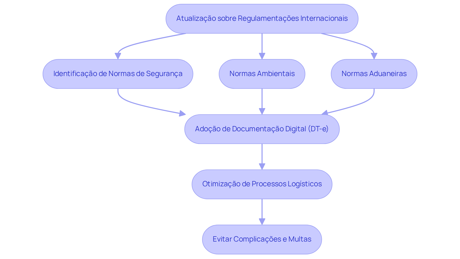 Cada etapa representa um passo necessário para garantir a conformidade na logística de cross border. Siga as setas para entender como as organizações podem otimizar seus processos e evitar complicações.