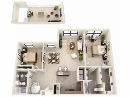 2x2 Large Loft layout