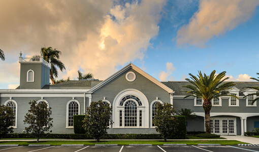 front view of the Royal Poinciana Chapel
