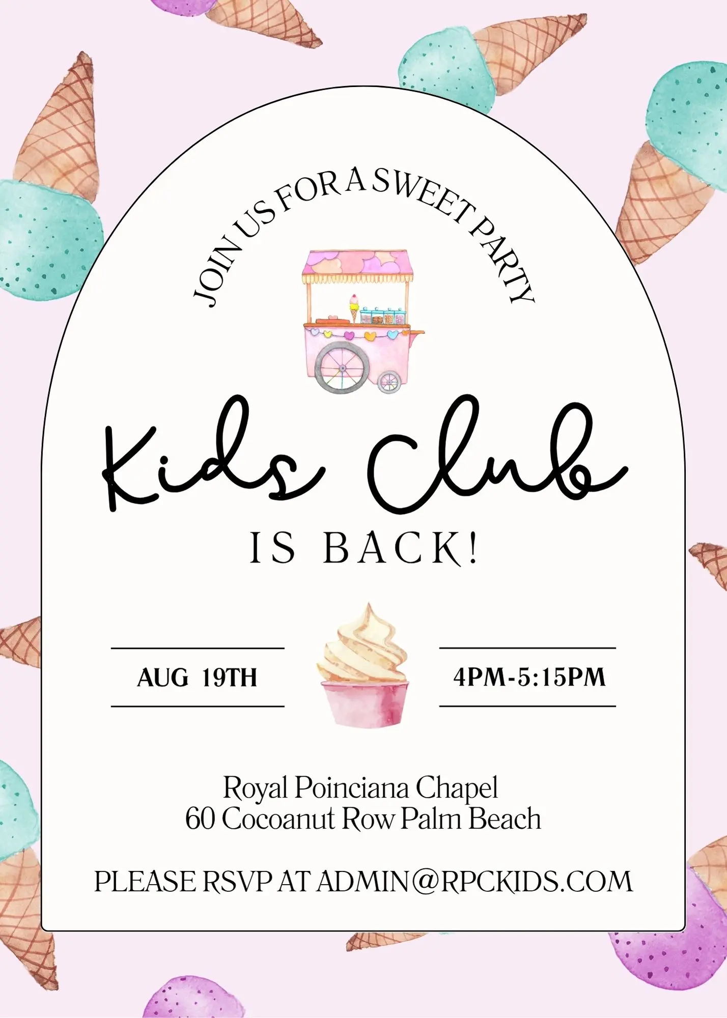 poster announcing Kids Club is Back
